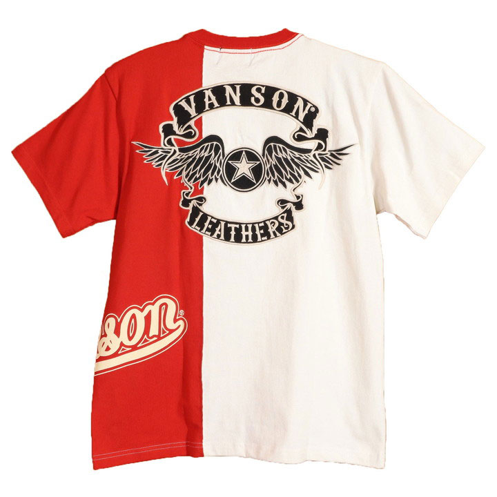 VANSON バンソン フライングエンブレム 半袖Tシャツ NVST-2309 刺繍