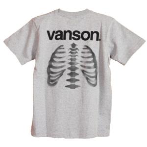 VANSON バンソン 6.2oz 半袖Tシャツ NVST-2318 ロゴ ボーン ステンシルプリン...
