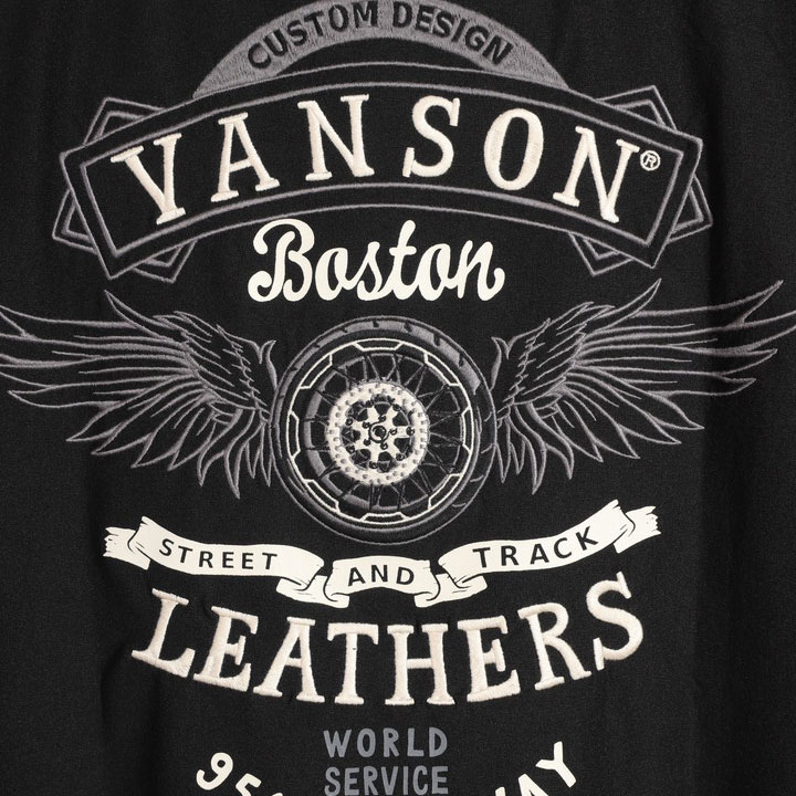 VANSON ヘビーウェイト ドライ 半袖 Tシャツ NVST-2401 バンソン フライングホィール 刺繍｜anch-crash｜11