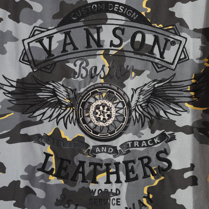 VANSON ヘビーウェイト ドライ 半袖 Tシャツ NVST-2401 バンソン フライングホィール 刺繍｜anch-crash｜20