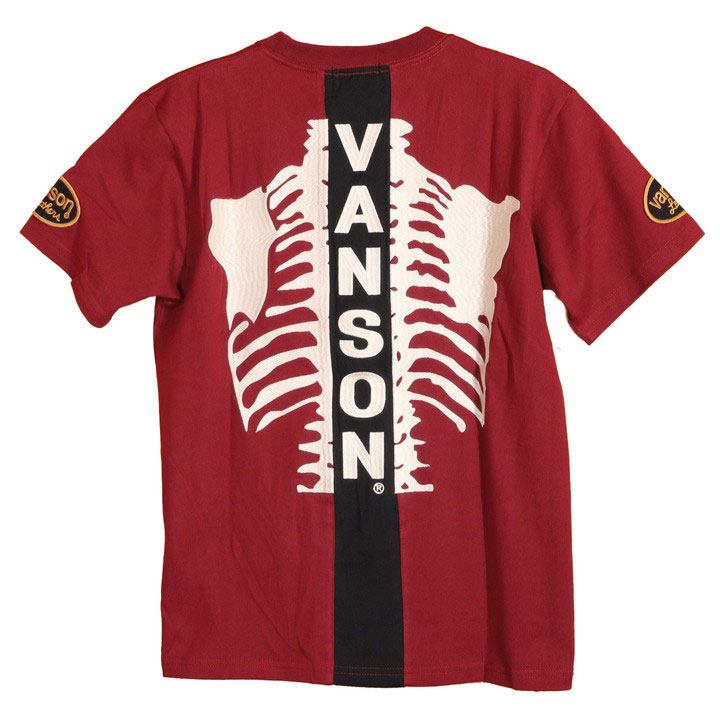 VANSON ボーン 半袖Tシャツ(NVST-2407)バンソン 刺繍 VANSON（バンソン） 72h限定P最大14倍!12/21pm23:59迄 ボーン 半袖T