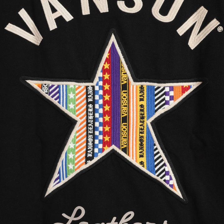 VANSON スター 半袖Tシャツ NVST-2418 バンソン 刺繍 昇華転写プリントツイルワッペン｜anch-crash｜21