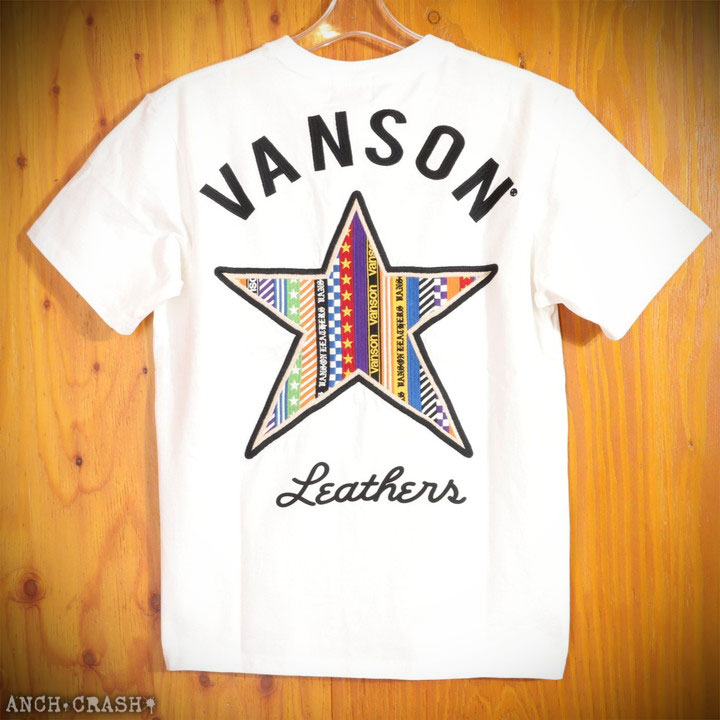 VANSON スター 半袖Tシャツ NVST-2418 バンソン 刺繍 昇華転写プリントツイルワッペン｜anch-crash｜11