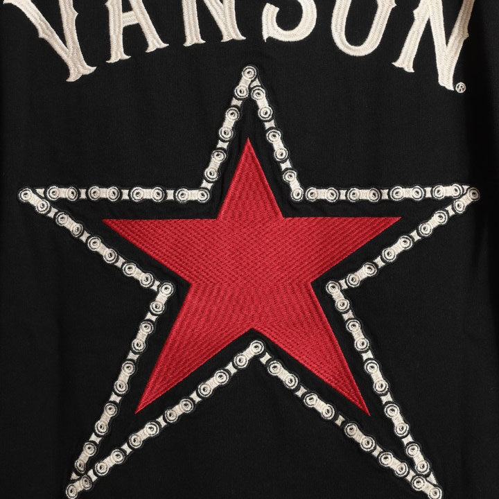 VANSON（バンソン） スター 半袖Tシャツ NVST-2505 刺繍 ワッペン