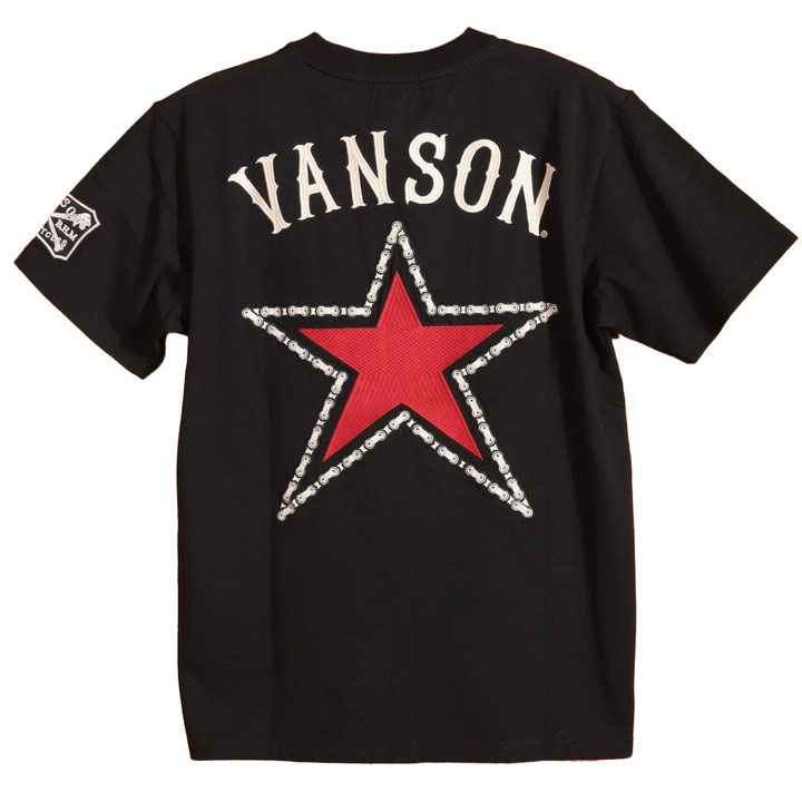 VANSON（バンソン） スター 半袖Tシャツ NVST-2505 刺繍 ワッペン