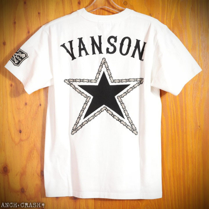 VANSON（バンソン） スター 半袖Tシャツ NVST-2505 刺繍 ワッペン
