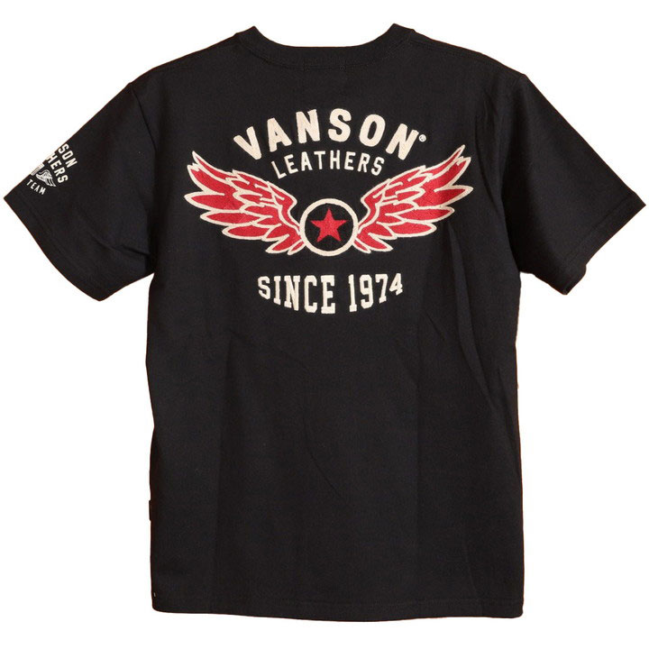 VANSON ウィングスター 半袖Tシャツ (NVST-2507) 【送料無料】バンソン 刺繍 VANSON（バンソン） 24h限定P最大16倍!1/5pm23:59迄 ウィングスター