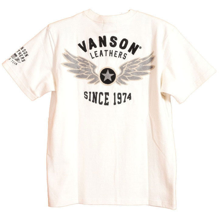 VANSON ウィングスター 半袖Tシャツ (NVST-2507) 【送料無料】バンソン 刺繍 VANSON（バンソン） 24h限定P最大16倍!1/5pm23:59迄 ウィングスター