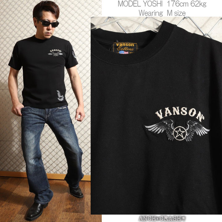 VANSON（バンソン） 【年末年始も毎日出荷】VANSON フェザー 半袖T
