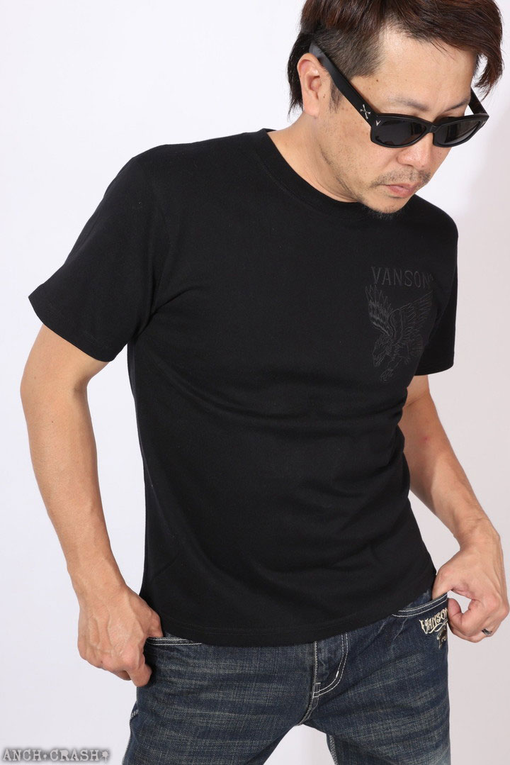 24h限定P最大12倍!7/16pm23:59迄 VANSON イーグル 半袖Tシャツ NVST-2516 バンソン 刺繍