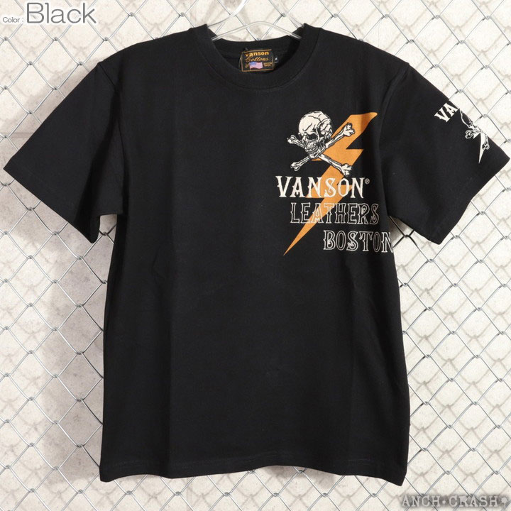 VANSON（バンソン） スカル 半袖Tシャツ NVST-2517 刺繍 : ANCH CRASH
