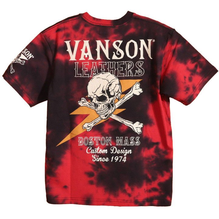 VANSON スカル 半袖Tシャツ (NVST-2517) 【送料無料】バンソン 刺繍 VANSON（バンソン） 【年末年始も毎日出荷】VANSON スカル 半袖Tシャツ