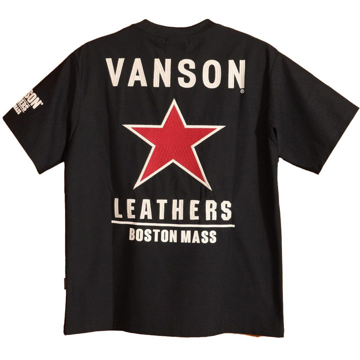 VANSON（バンソン） スター ドライ 半袖Tシャツ NVST-2519 刺繍