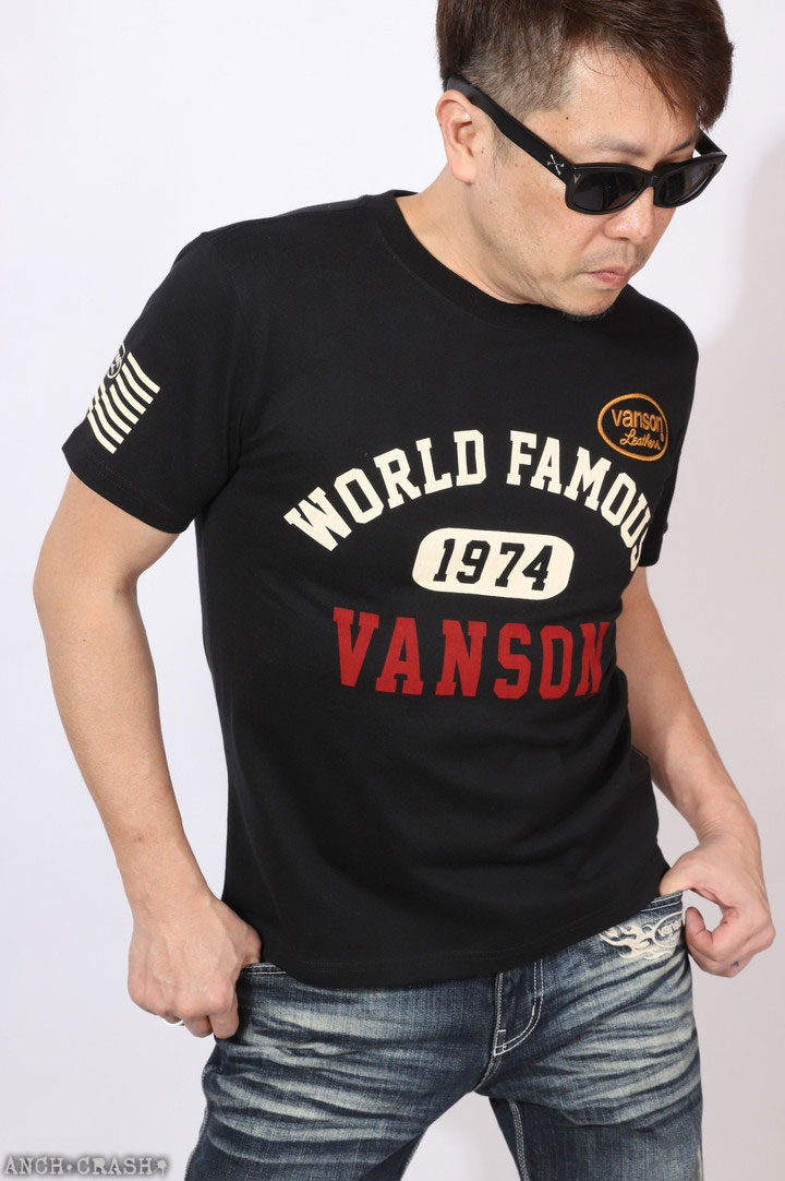 VANSON（バンソン） スター 半袖Tシャツ NVST-2603 刺繍 ワッペン