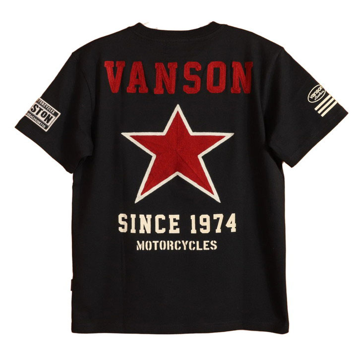 VANSON（バンソン） スター 半袖Tシャツ NVST-2603 刺繍 ワッペン