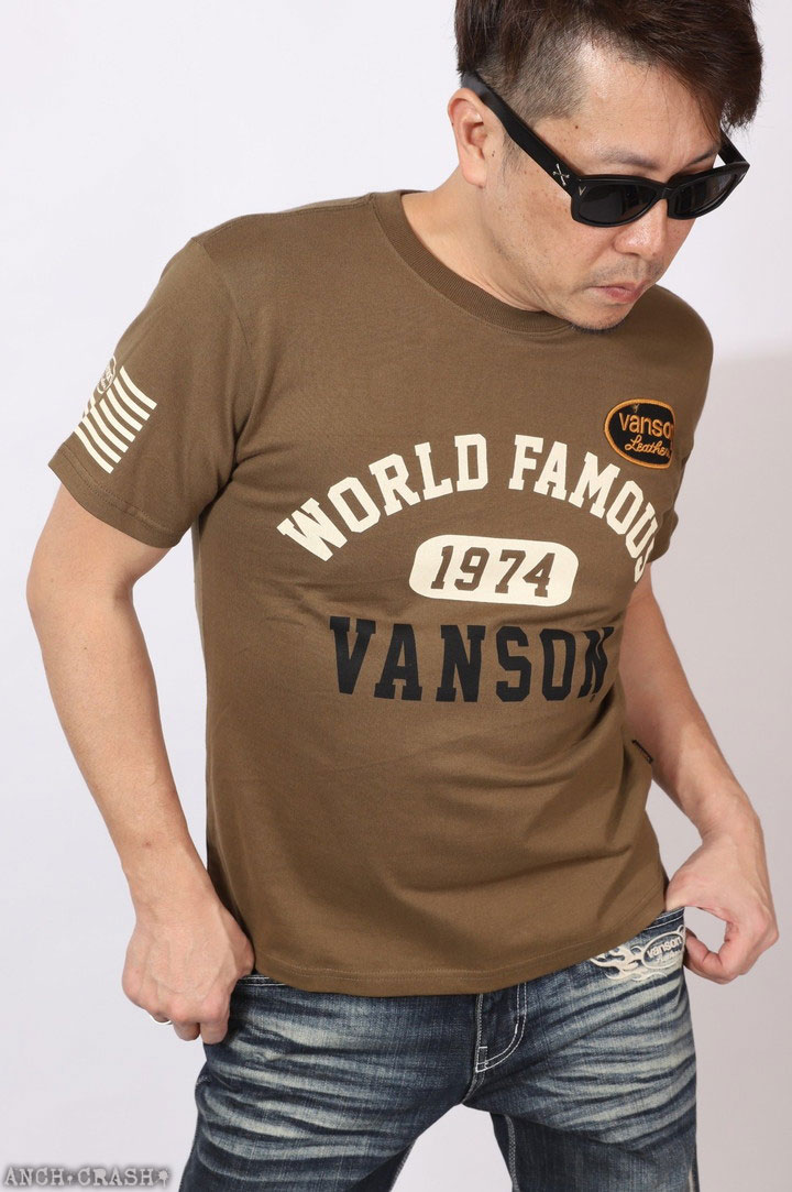 VANSON（バンソン） スター 半袖Tシャツ NVST-2603 刺繍 ワッペン