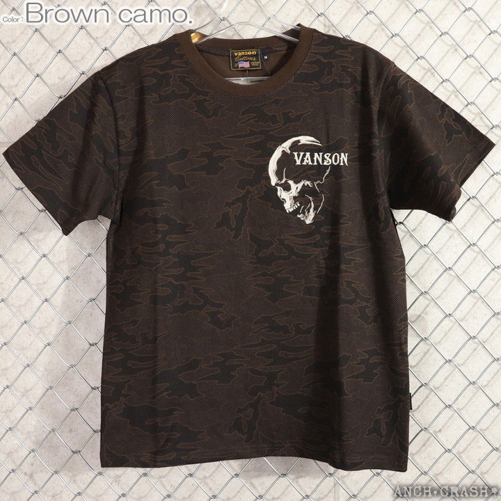 VANSON（バンソン） スカル 半袖Tシャツ NVST-2608 刺繍 : ANCH CRASH