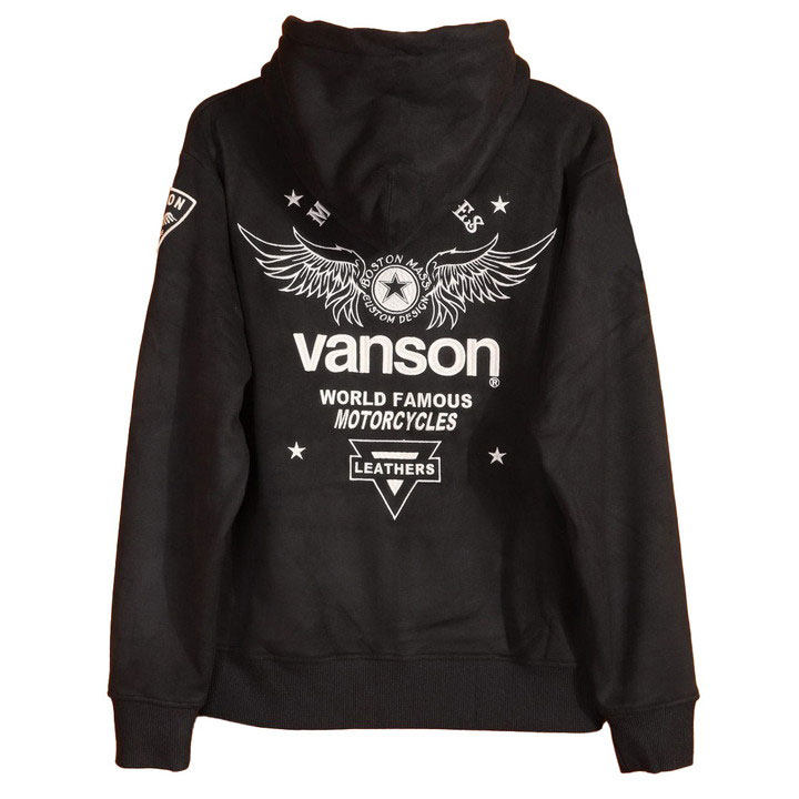VANSON バンソン ウィングスター フルZIPパーカー (NVSZ-2414)【送料無料】表起毛 裏ボア ボンディング 刺繍 ワッペン VANSON（バンソン） 24h限定P最大14倍!1/13pm23:59迄 ウィングスター