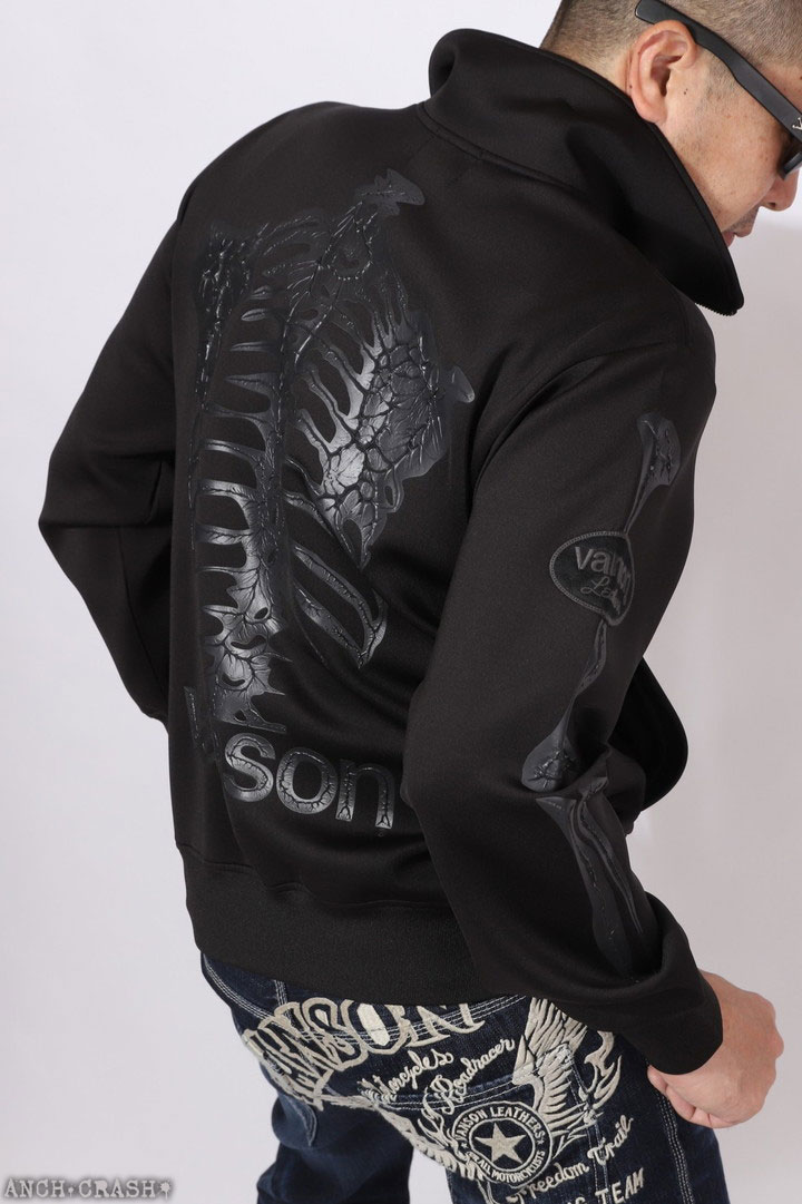vanson ボーン刺繍ベロアジャケット XL VANSON（バンソン） ボーン トラックジャケット NVSZ-2503 ジャージ