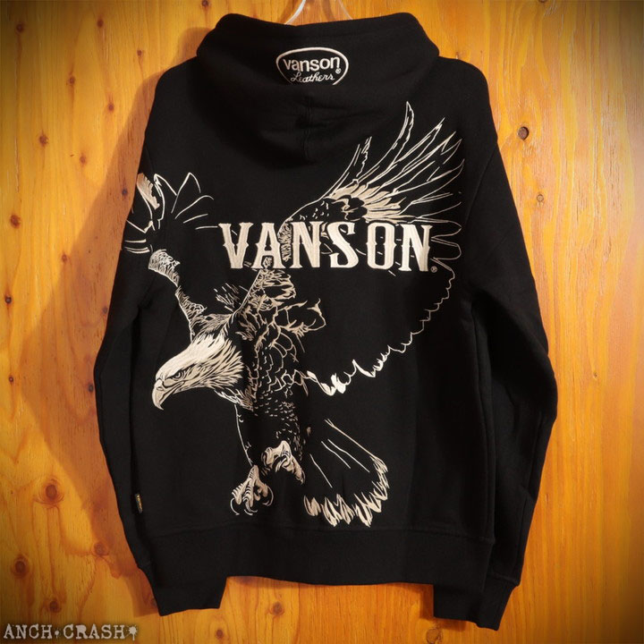 24h限定pMAX17倍!5/2pm23:59迄 VANSON イーグル フルZIP パーカー NVSZ-2513 バンソン 刺繍_10