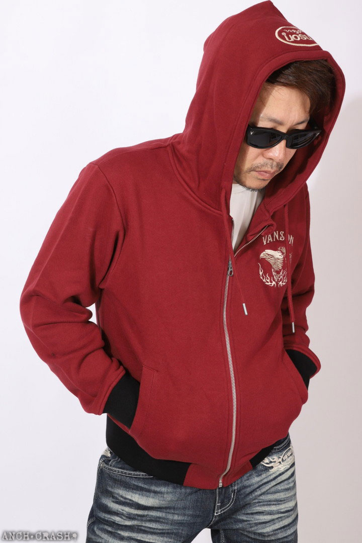 24h限定pMAX17倍!5/2pm23:59迄 VANSON イーグル フルZIP パーカー NVSZ-2513 バンソン 刺繍_13