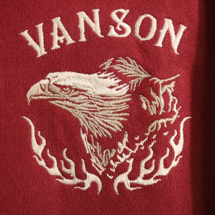 24h限定pMAX17倍!5/2pm23:59迄 VANSON イーグル フルZIP パーカー NVSZ-2513 バンソン 刺繍_16
