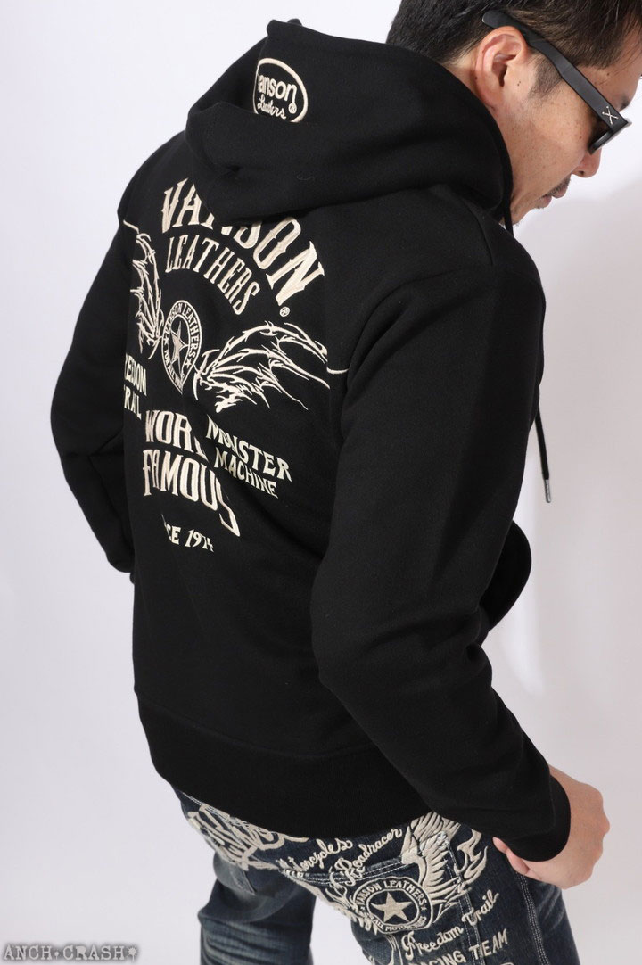 VANSON フライングスター パーカー NVSZ-2602 バンソン 刺繍 VANSON（バンソン） 24h限定pMAX15倍!5/1pm23:59迄 フライングスター