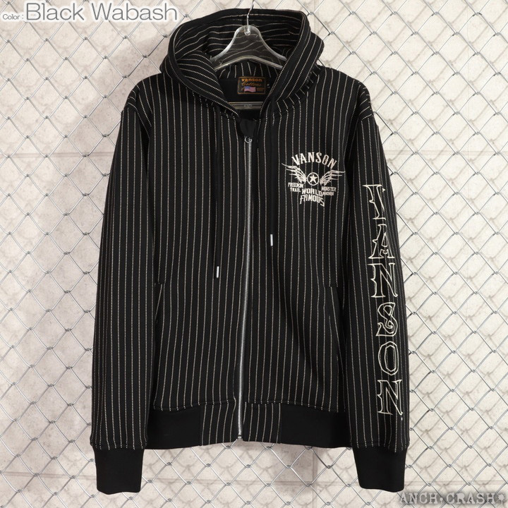 24h限定pMAX17倍!5/2pm23:59迄 VANSON フライングスター フルZIP パーカー NVSZ-2602 バンソン 刺繍_5