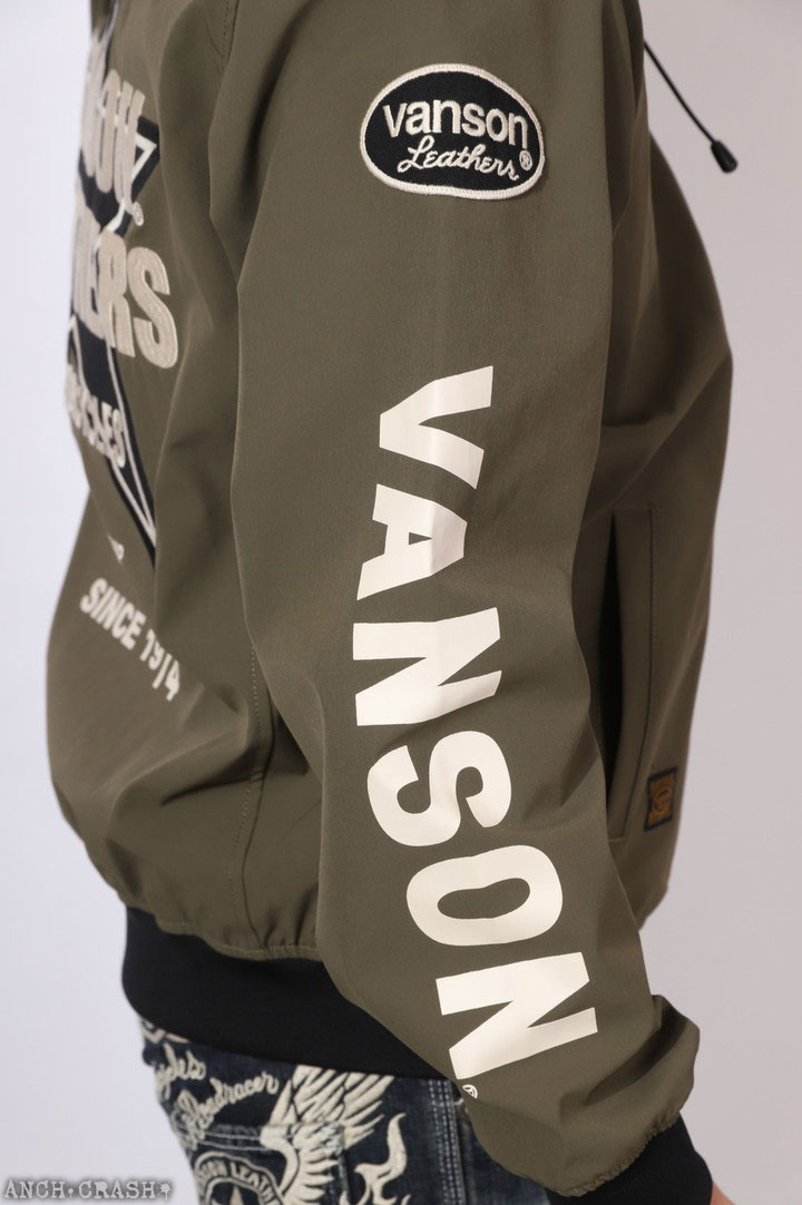 VANSON（バンソン） ロゴ＆スター 三層ストレッチ パーカー NVSZ-2603