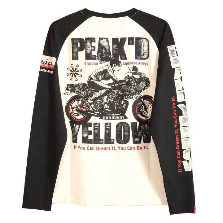PEAK&apos;D YELLOW BIKE ロンＴ PYLT-223 長袖 Tシャツ ロングTシャツ ピー...