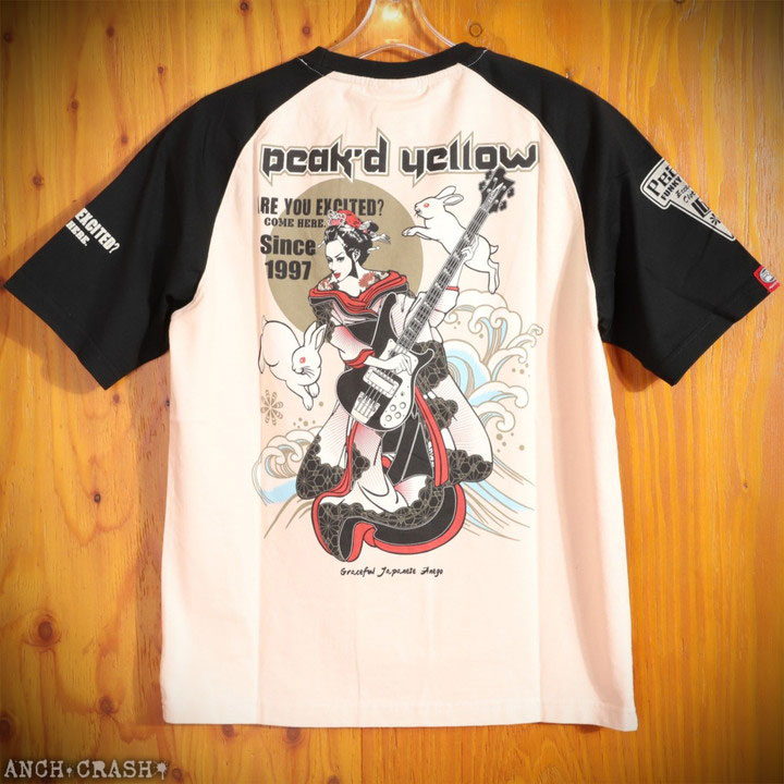 お盆期間も毎日発送♪PEAK'D YELLOW『花魁』半袖 Tシャツ PYT-244