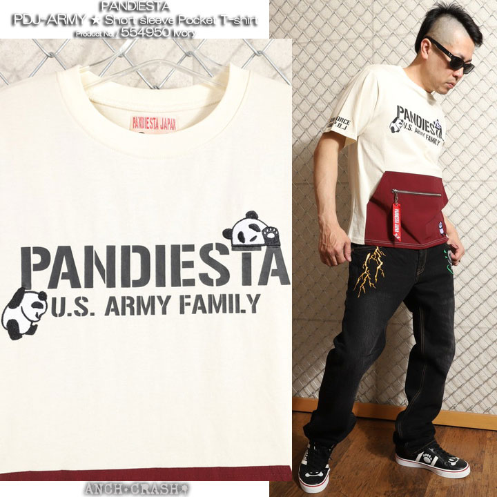 PANDIESTA PDJ-ARMY ポケット 半袖 Tシャツ 554950 パンディエスタ TEE 刺繍 ワッペン｜anch-crash｜14