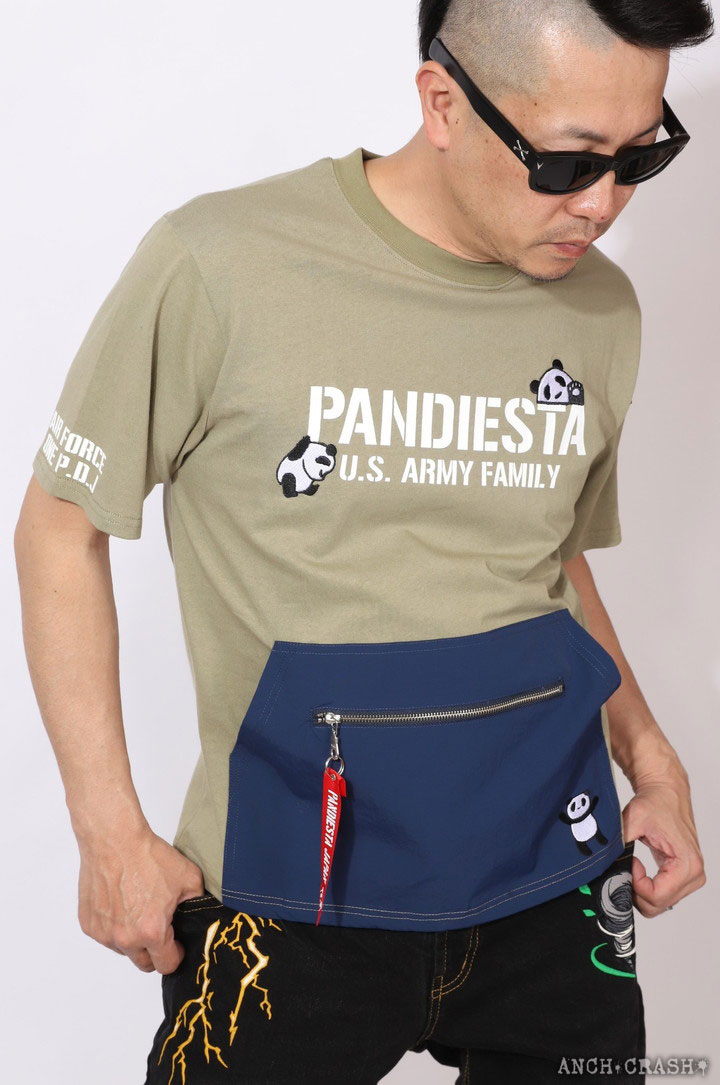 PANDIESTA PDJ-ARMY ポケット 半袖 Tシャツ 554950 パンディエスタ TEE 刺繍 ワッペン｜anch-crash｜04