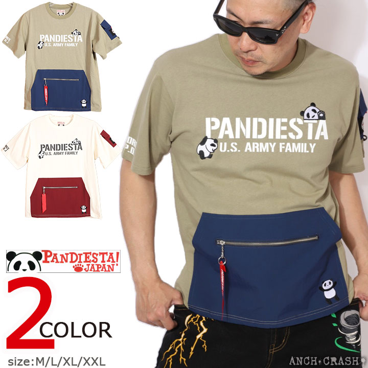 PANDIESTA PDJ-ARMY ポケット 半袖 Tシャツ 554950 パンディエスタ TEE 刺繍 ワッペン｜anch-crash