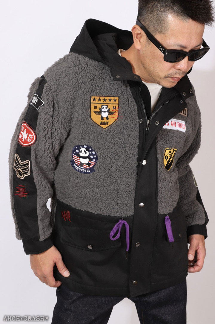 PANDIESTA ミリタリーボア切替 2WAYアウター (564953)【送料無料】パンディエスタ ワッペン PANDIESTA（パンディエスタ） 【年末年始も毎日出荷】PANDIESTA