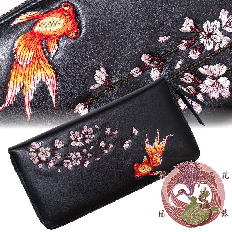74h限定pMAX18.5倍!7/12pm25:59迄 花旅楽団スクリプト 桜と金魚刺繍 和
