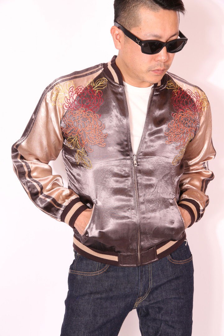 花旅楽団SCRIPT 芸者 刺繍 和柄スカジャン SSJ-516ジャケット