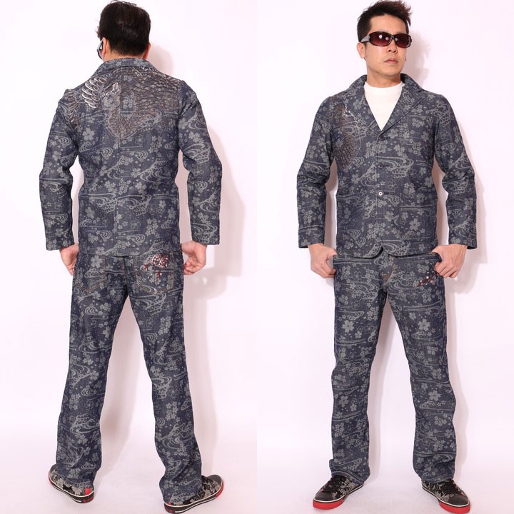 在庫限りセール SALE 40%off 花旅楽団スクリプト 鳳凰柄 刺繍 流水桜