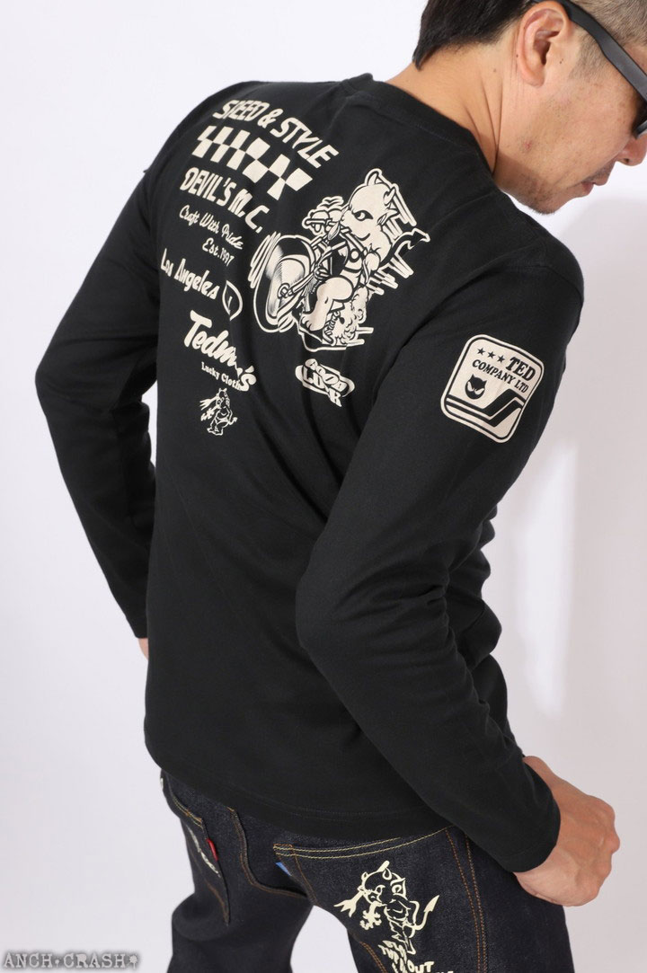 テッドマン ロンT TDLS-369 バイク ネイビー 44（XL) TEDMAN 