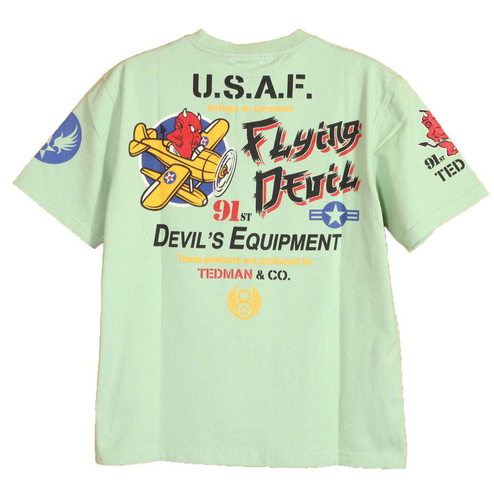 テッドマン 8TH AIR FORCE『FLYING DEVIL』半袖Tシャツ TDSS-555 T...