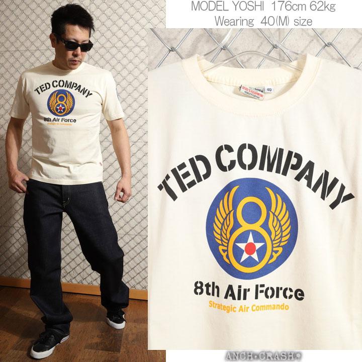 テッドマン 8TH AIR FORCE『FLYING DEVIL』半袖Tシャツ TDSS-555 TEDMAN エフ商会｜anch-crash｜18