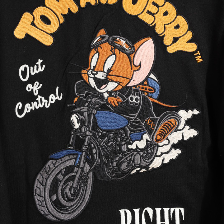 トムとジェリー ロンTEE TJN-2602 TOM AND JERRY NEVERMIND 刺繍 長袖T