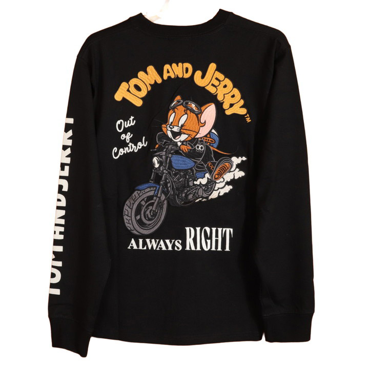 トムとジェリー ロンTEE TJN-2602 TOM AND JERRY NEVERMIND 刺繍 長袖T