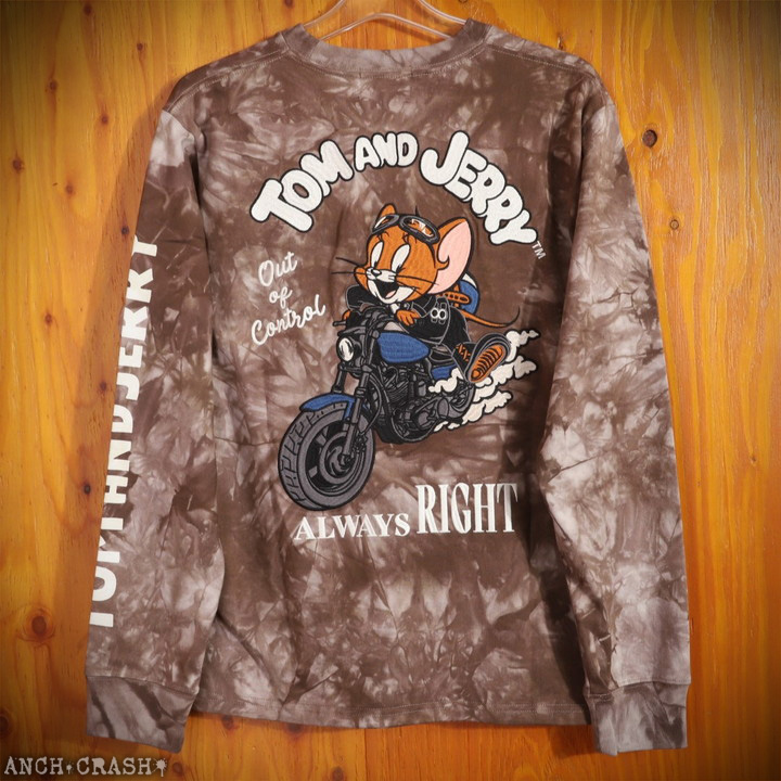 トムとジェリー ロンTEE TJN-2602 TOM AND JERRY NEVERMIND 刺繍 長袖T