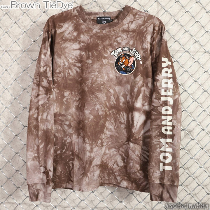 トムとジェリー ロンTEE TJN-2602 TOM AND JERRY NEVERMIND 刺繍 長袖T