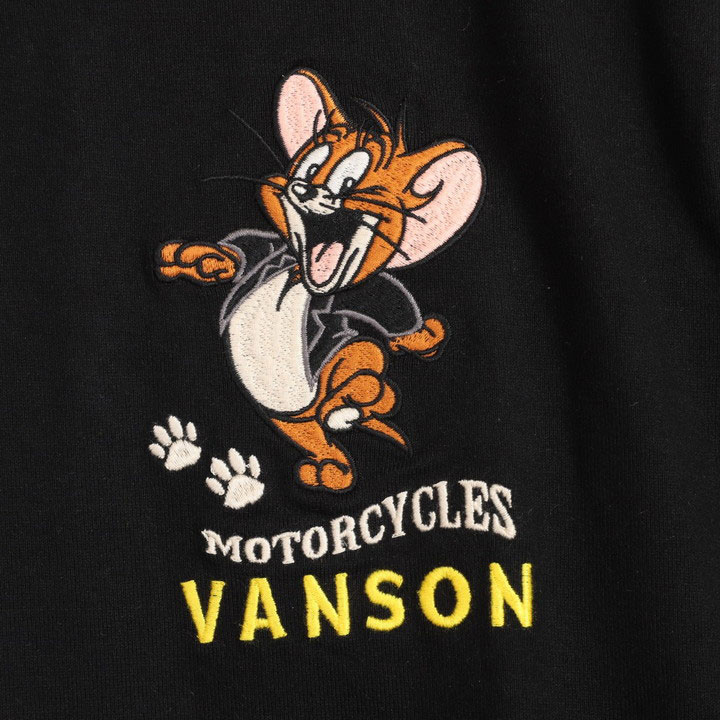 VANSON トムとジェリー コラボ 半袖Tシャツ TJV-2325 バンソン TOM AND JERRY 刺繍｜anch-crash｜07