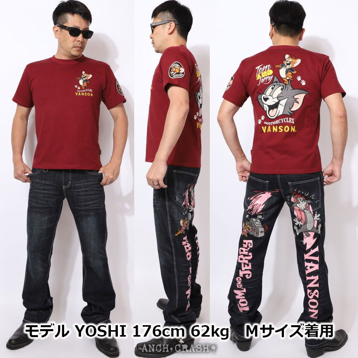 VANSON トムとジェリー コラボ 半袖Tシャツ TJV-2325 バンソン TOM AND JERRY 刺繍｜anch-crash｜22