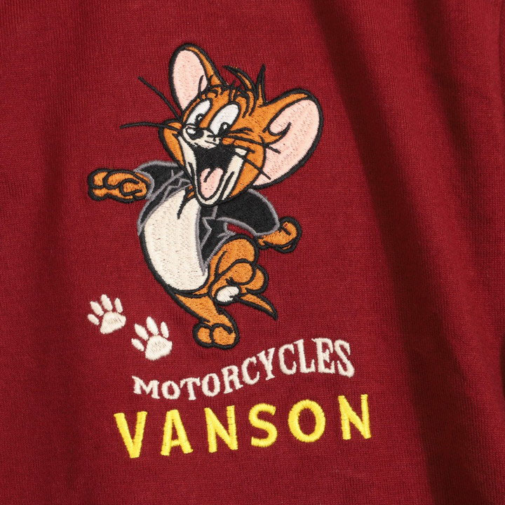 VANSON トムとジェリー コラボ 半袖Tシャツ TJV-2325 バンソン TOM AND JERRY 刺繍｜anch-crash｜16