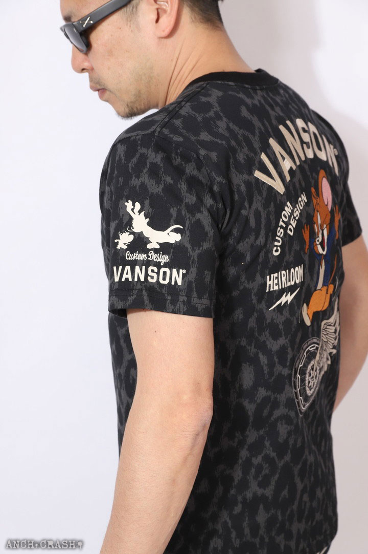 （10）VANSON トムとジェリー 半袖シャツ　黒 VANSON バンソン × TOM AND JERRY トムとジェリー コラボ 半袖