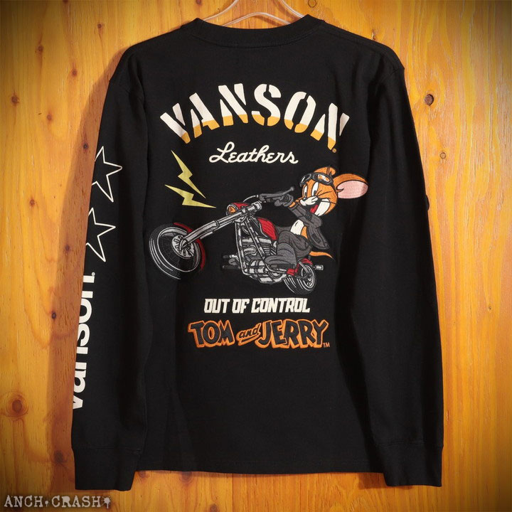 24h限定P最大12倍!5/22am01:59迄 VANSON トムとジェリー コラボ ロンT TJV-2502 バンソン TOM AND JERRY 刺繍 長袖Tシャツ | VANSON | 10